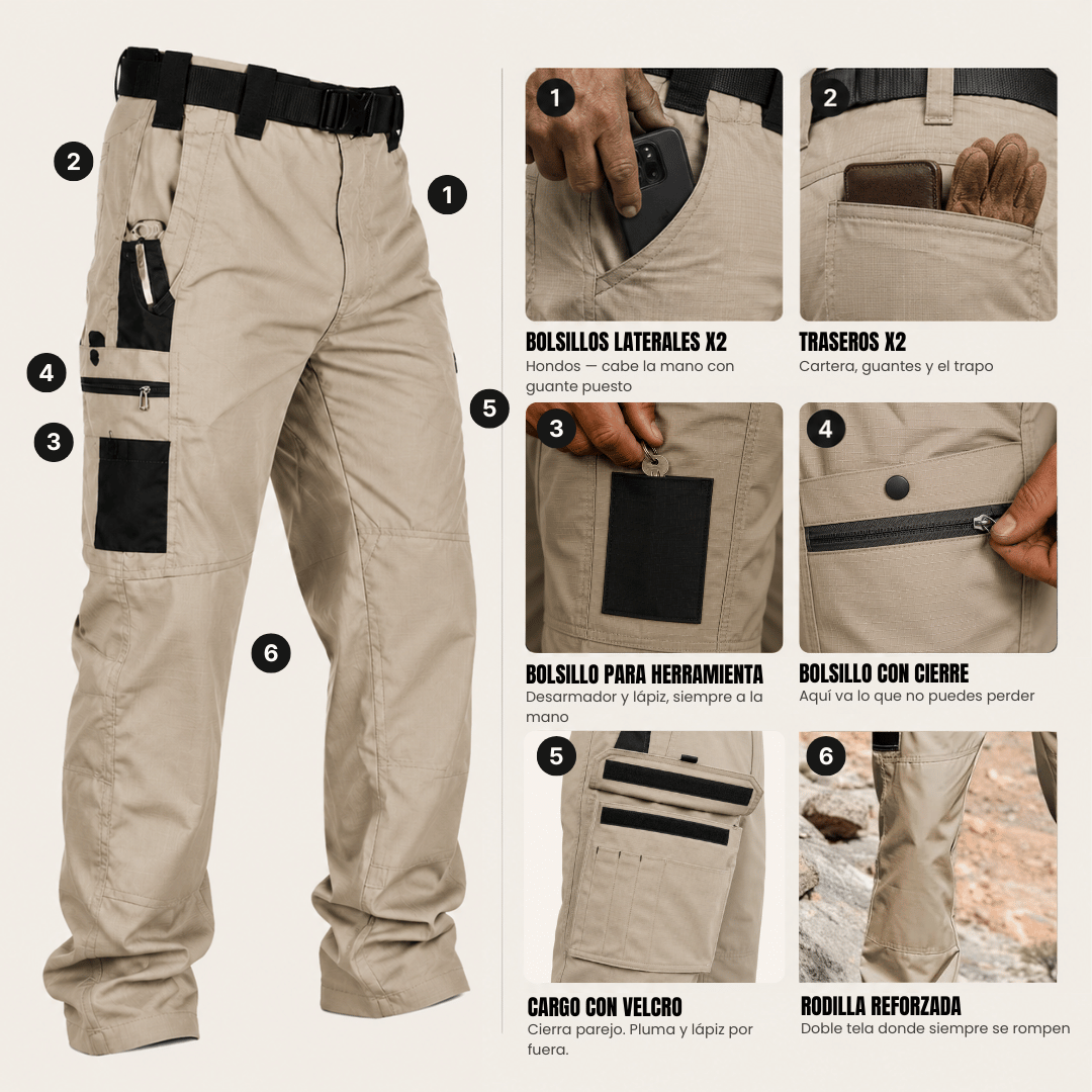 Pantalón de Trabajo Reforzado Multi-Bolsillos